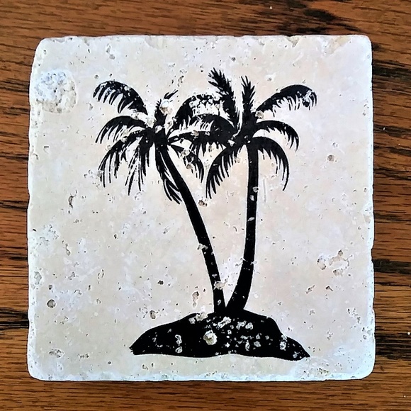 New 4 Travertine stone tile coasters - Pa… - Picture 3 of 4